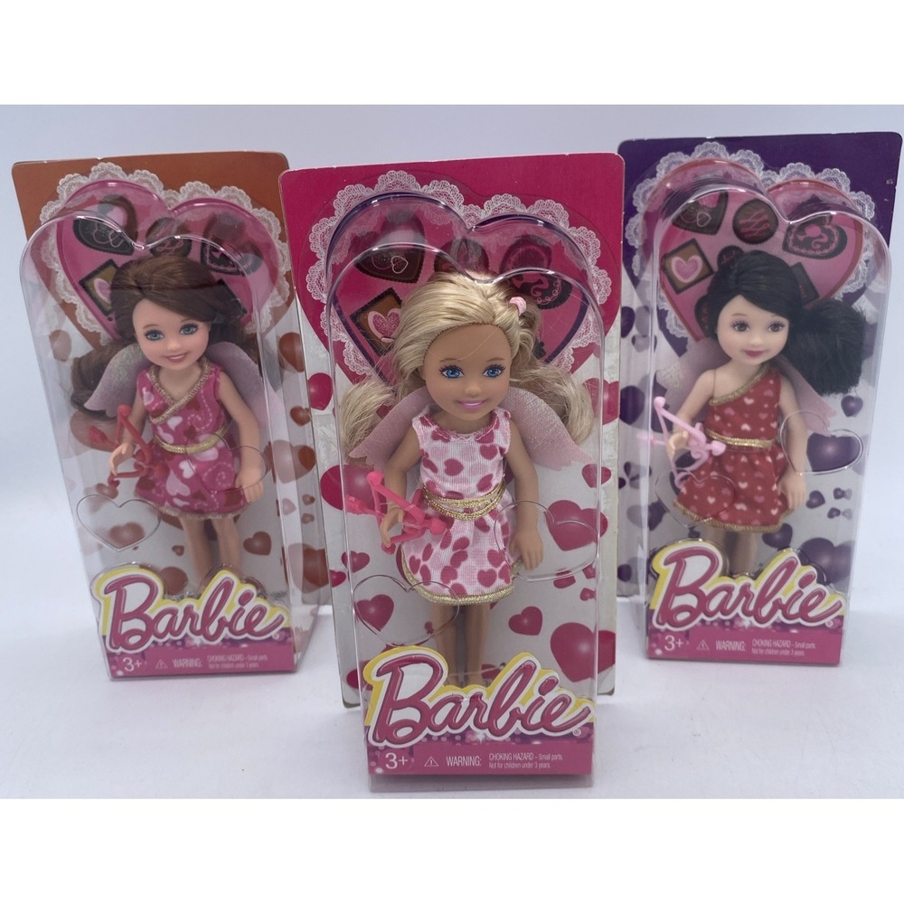 2015 Barbie Set of 3 Valentine Angels BJF83 BJF84 BJF85 NIB